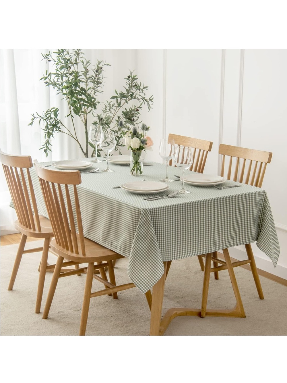 NEW Rectangle Checkered Tablecloth. Waterproof Wrinkle Resistant Buffalo Plaid